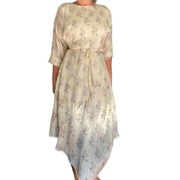 WUKOGALS floral long asymmetric dress size L - Picture 3 of 10